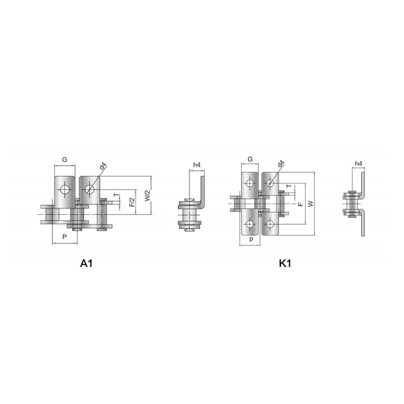 Short pitch conveyor Chain with attachment