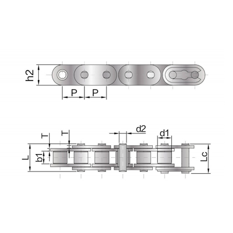 Short pitch precision roller Chain with straight plate (B series)